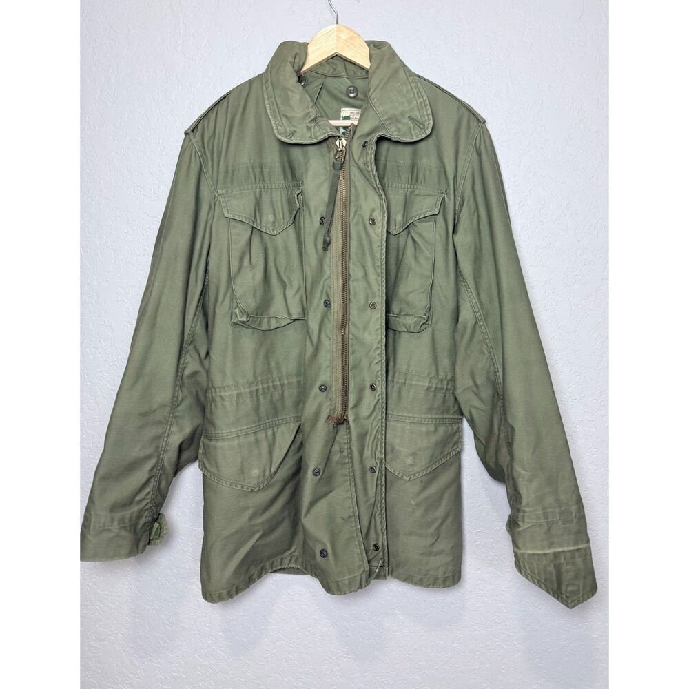 Vintage 1976 US Army M65 M-1965 Field Jacket Coat S Long Scovill Brass Zipper